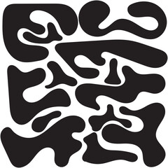 Liquid abstract organic blob shapes. Wavy elements bubbles and drops . EPS 10