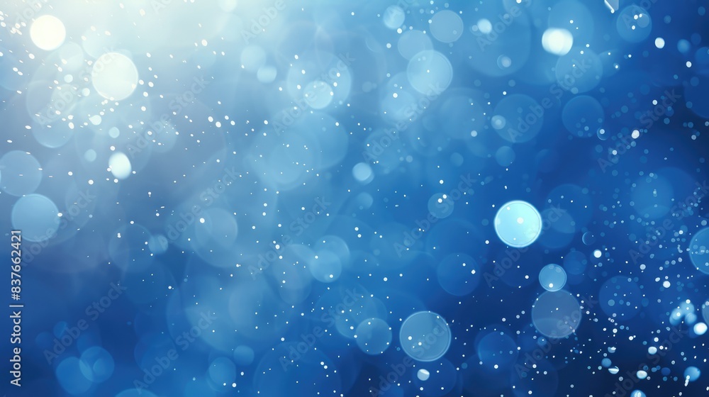 Poster elegant blue gradient background with soft bokeh sparkle effects, ideal for sophisticated design wor