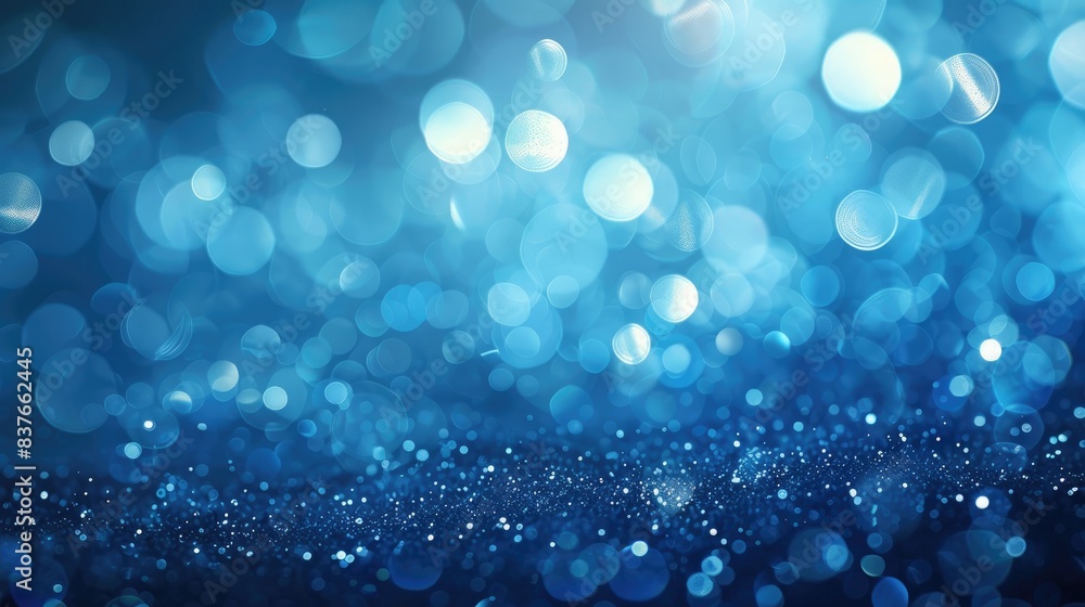 Poster elegant blue gradient background with soft bokeh sparkle effects, ideal for sophisticated design wor