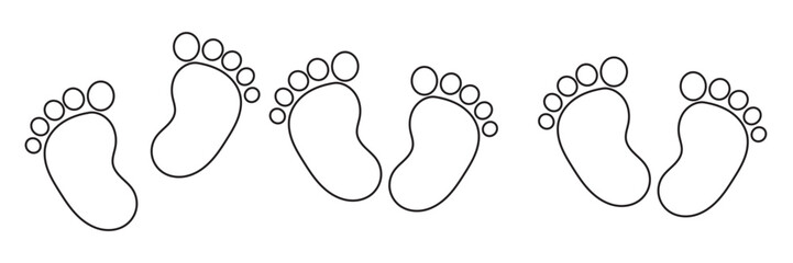 Baby footprint vector illustration for print and poster