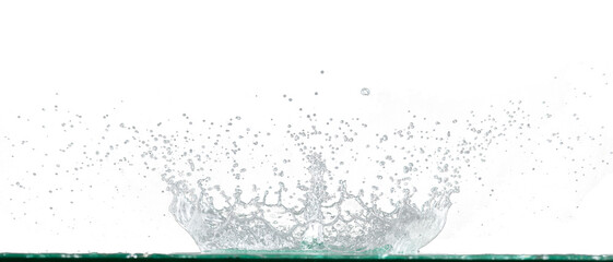 Crown Water splash on object to create shape form fluttering in droplet and wave. Crown water to...