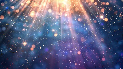 Obraz premium Create a visually striking image of a modern template adorned with radiant lights and dynamic falling star particles, capturing the attention of viewers and adding a touch of magic to corporate.