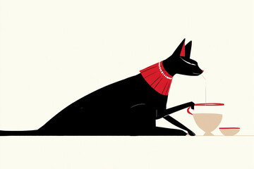 古代エジプト風の猫とティータイム
Tea time with an ancient Egyptian cat