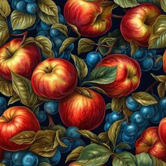 Apple seamless pattern, texture, background.