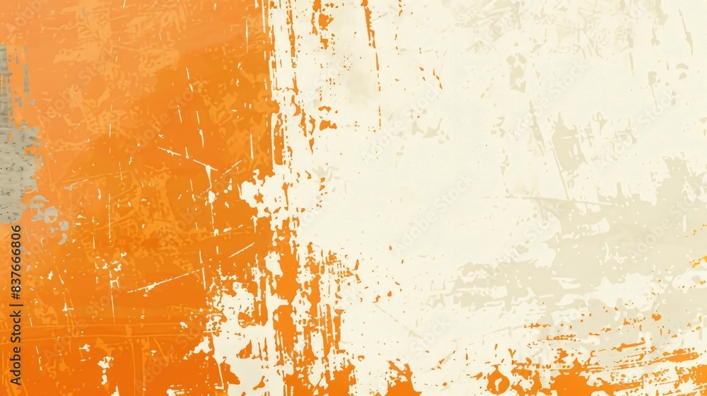 Poster horizontal vector of a grungy textured background blending light orange and white, suitable for a ru