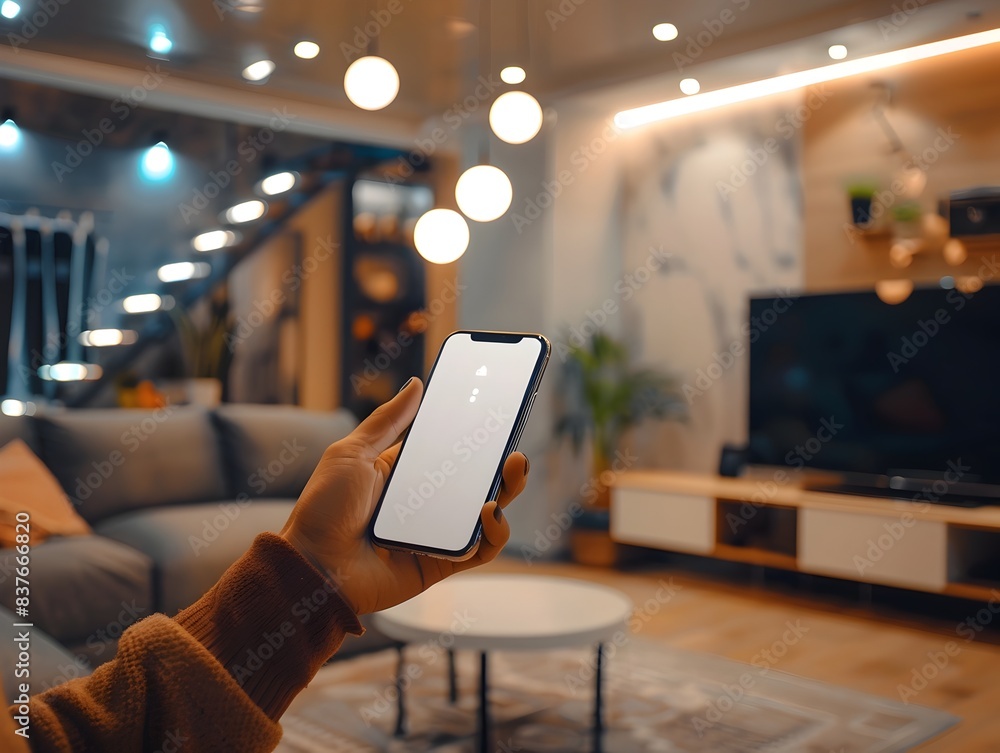 Poster smart home automation and device control via smartphone app for seamless connected living