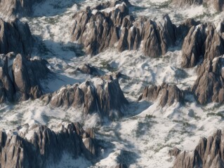 Seamless peaks mountains terrain texture map pattern.