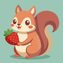 ardilla--cute--kawii--minimalista--sentada-comiend