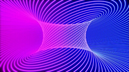 rotate striped neon tourus hole. 3d render - Powered by Adobe