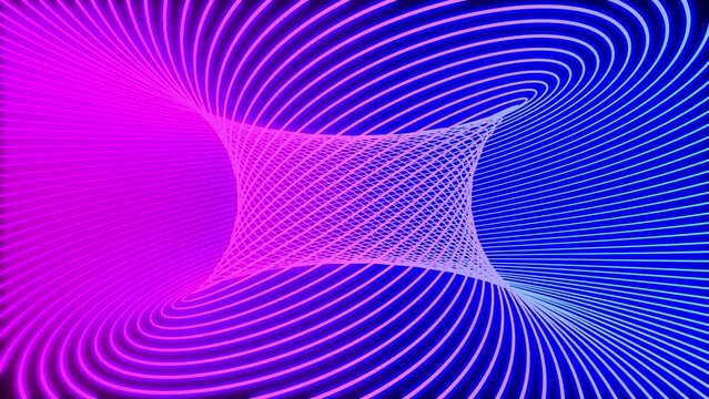 rotate striped neon tourus hole. 3d render