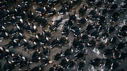 Obraz premium geese in the snow