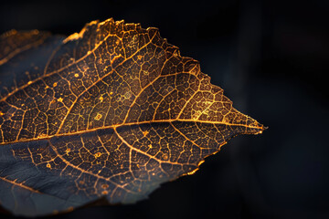 Illuminated Autumn Leaf Texture