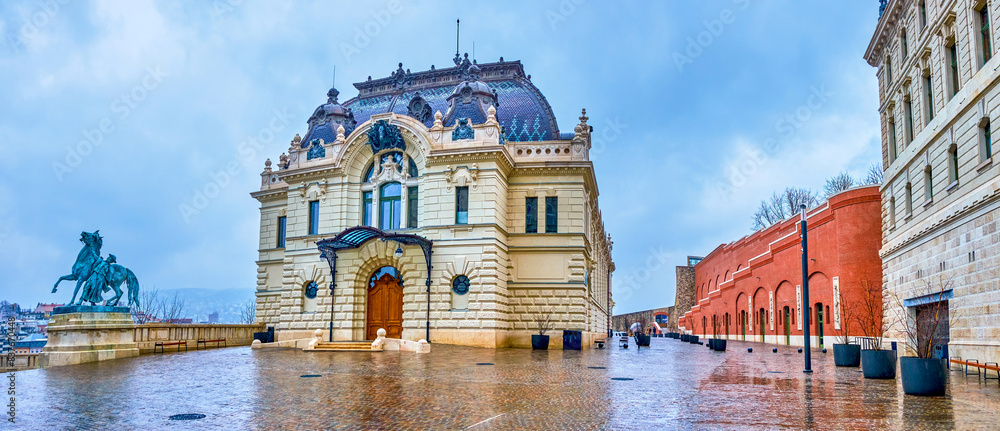 Poster Panorama of the Foal Courtyard of Buda Castle with the Royal Riding Hall, Budapest, Hungary