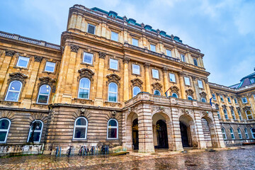 The porch in the Lion Court of Buda Castle, Budapest, Hungary