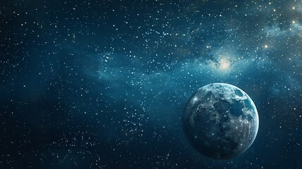 Obraz premium Detailed capture of a blue moon and stars in the sky