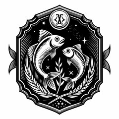 black-and-white-cognac-label-a-zodiac-2-fish-pisce
