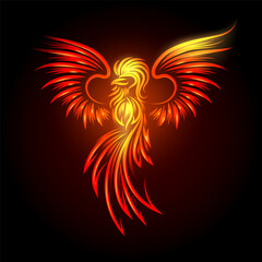 Rising Phoenix Mythological Bird in Flame Emblem