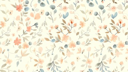 Obraz premium Seamless pastel colored floral and bicolor patterns for fabrics, curtains, bed sheets, tablecloths, and for printing on clothing.