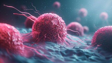 Cancer cells. Microscopic image of cancer cells.