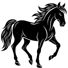 black-horse-silhouette-on-a-white-background