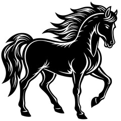 black-horse-silhouette-on-a-white-background