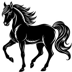 black-horse-silhouette-on-a-white-background