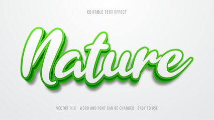 Nature editable text effect 3d style