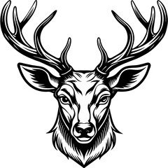 Deer head reindeer head isolated vector