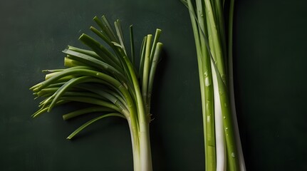 Obraz premium creative shot of green onion or scallions or spring.generative.ai 