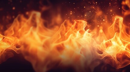 Fototapeta premium Burning fire flames, bright background.