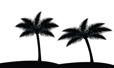 Palm Tree Vector And Silhouette Collection. 