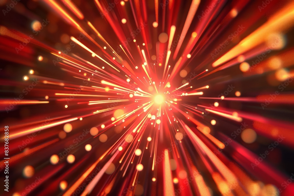 Poster generate a 3d rendering of starburst dynamic lines or rays
