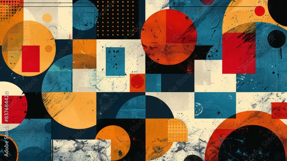 Aufkleber a bold and vibrant abstract background composed of geometric patterns.