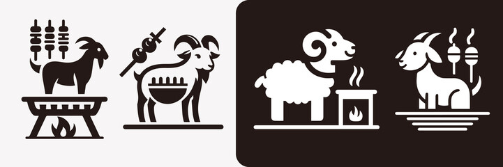 There are four different cute goat designs