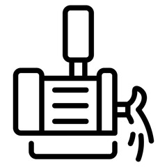 Waterpump icon symbol sign from modern industry collection in line syle for mobile concept and web apps design. Business and machine related vector line icon.
