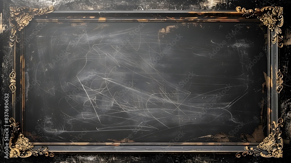 Poster rustic chalkboard frame with hand drawn effect for casual and informal events