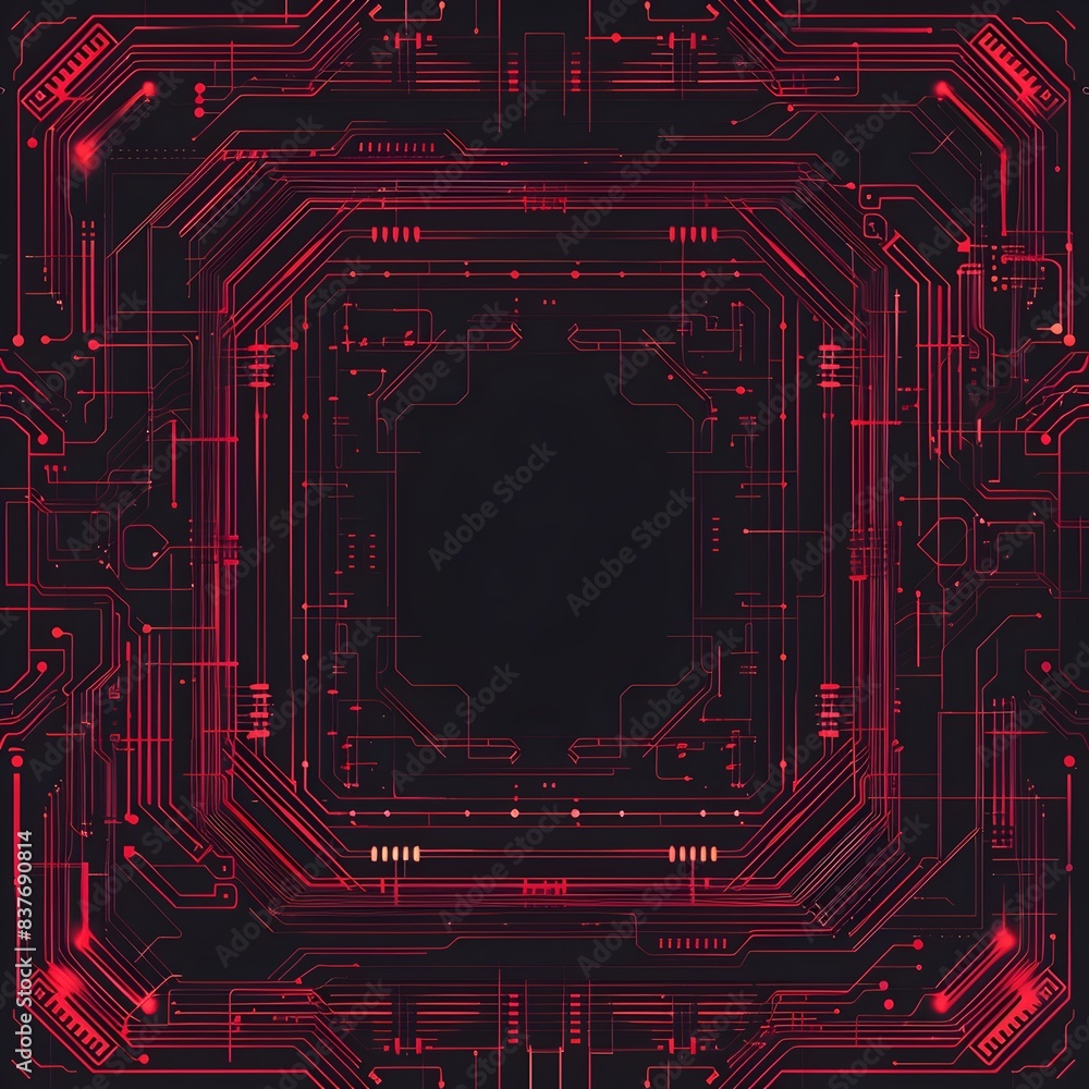 Poster modern digital circuit tech frame background concept for presentations and digital marketing