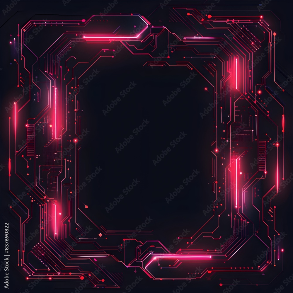 Poster modern digital circuit tech frame for technology presentations and concepts