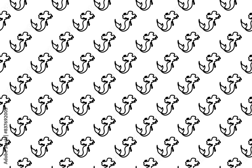 Aufkleber seamless pattern completely filled with outlines of mermaid symbols. elements are evenly spaced. vec