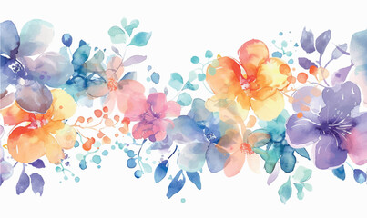 watercolor background with flowers, border, pastel colors, for design © Iryna