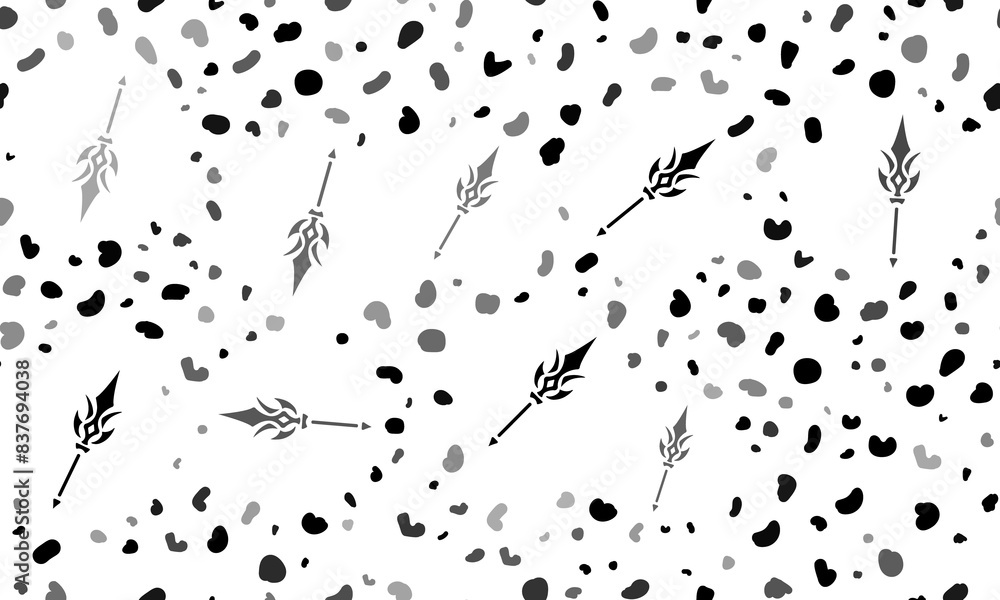 Poster abstract seamless pattern with mystical spear symbols. creative leopard backdrop. illustration on tr