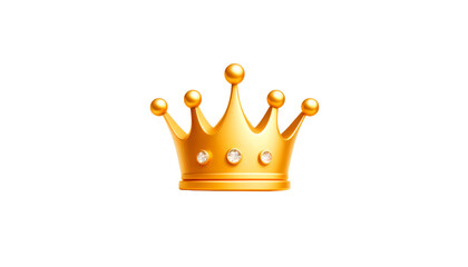 Golden crowns with jewels and plain designs, isolated on a white background. Premium PNG format, transparent background. Concept for royalty, luxury brands, and celebrations. Ideal for marketing 