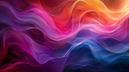 Obraz premium an abstract digital painting showcasing undulating, fabric-like shapes in vibrant rainbow hues
