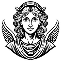 portrait-of-goddes-seraphim--engraving-art-style