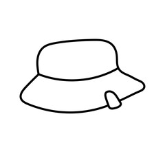 Panama hat in doodle style. Vector isolated on white background