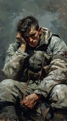 Fototapeta premium Portrait of a soldier