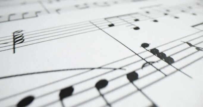 Sheet of musical notation for instrumental symphony concerts