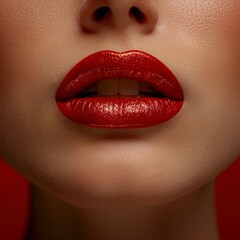 Fototapeta premium Close up shot photo of a woman lips