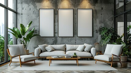 Contemporary Care: Hospital Waiting Room with Empty Poster