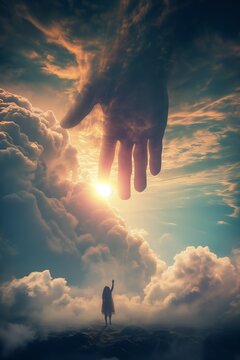 Hands extended from heaven.